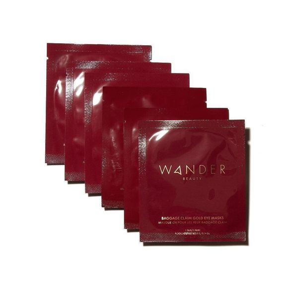 NIB WANDER BEAUTY BAGGAGE CLAIM GOLD EYE MASKS – 4 PAIRS - Picture 7 of 14